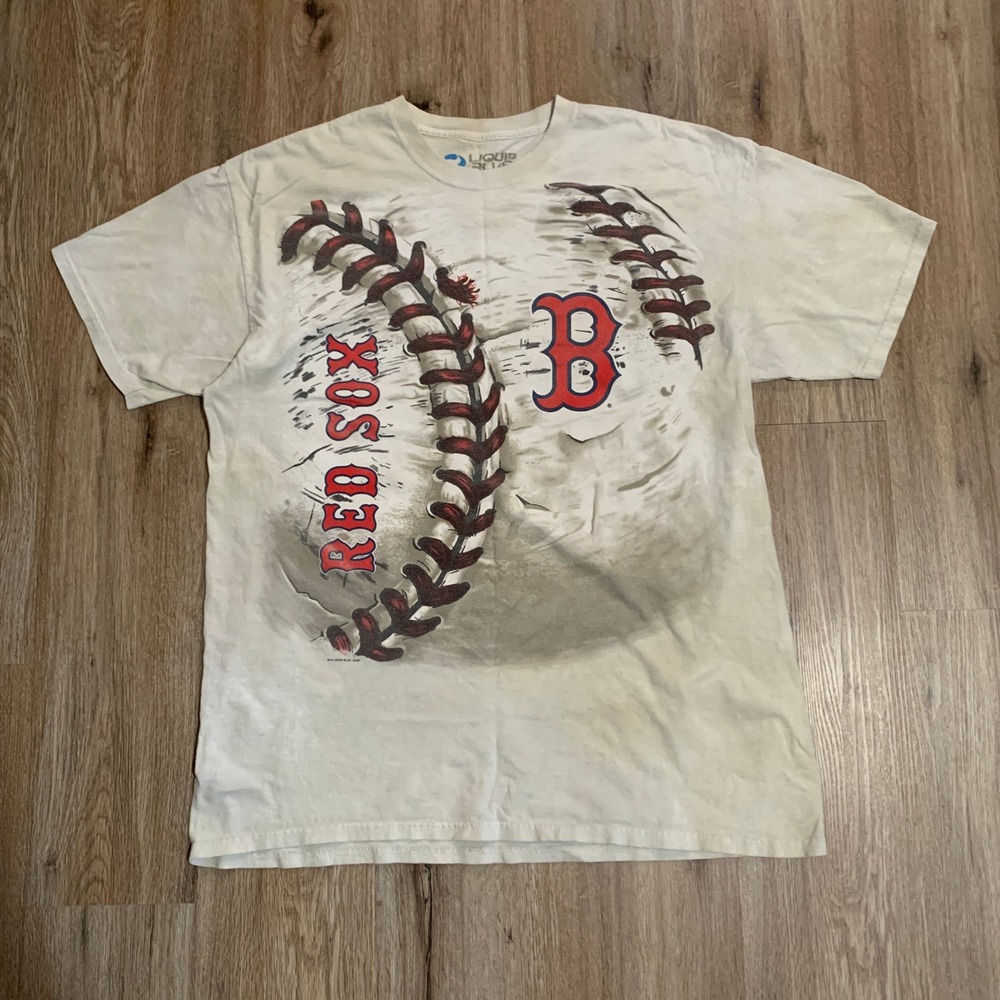 Vintage 00s Liquid Blue Boston Red Sox graphic t-shirt in off-white - XXL mens